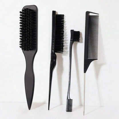 Bristle Slick Back Hair Brush for Sleek Ponytail Bun & Smoothing Baby Hairs, Flyaways, Edge Control - Backcombing & Teasing
