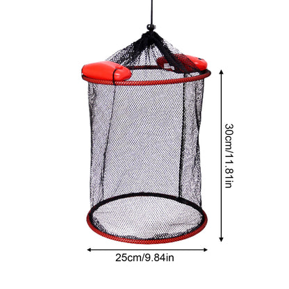 Floating Fishing Net Thickened Woven Fish Shrimp Basket Portable Mesh Landing Bucket Storage Bag Anti-jump Net Lobster Pocket