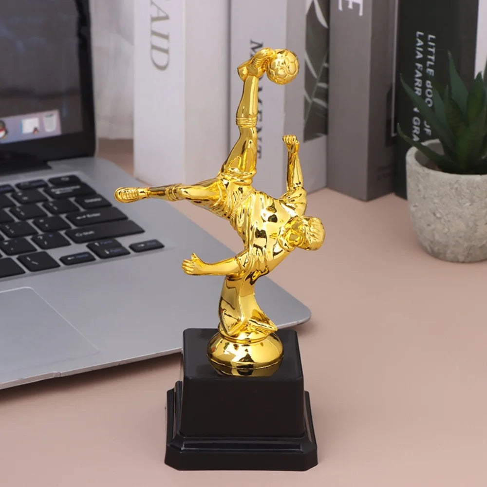 Children's Gold Trophy Awards Football Plastic Model Craft Souvenirs Competition Soccer School Rewarding Supply Small Prize C