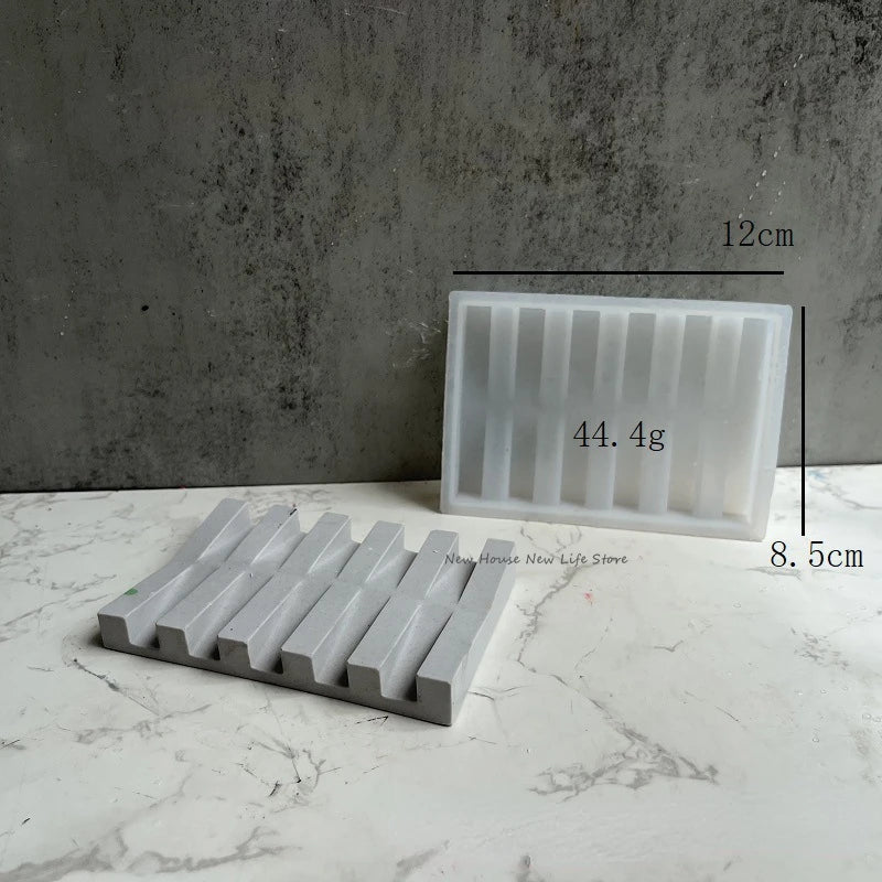 Soap Storage Tray Concrete Silicone Molds Square Soap Dish Plate Resin Epoxy Moulds Handmade Cement Plaster Soap Box Holder M