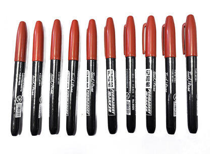 6 PCS Permanent Marker Pen Manga Drawing Markers Black Blue Red Waterproof Ink Sketch Pens Stationery Art School Supplies - 1