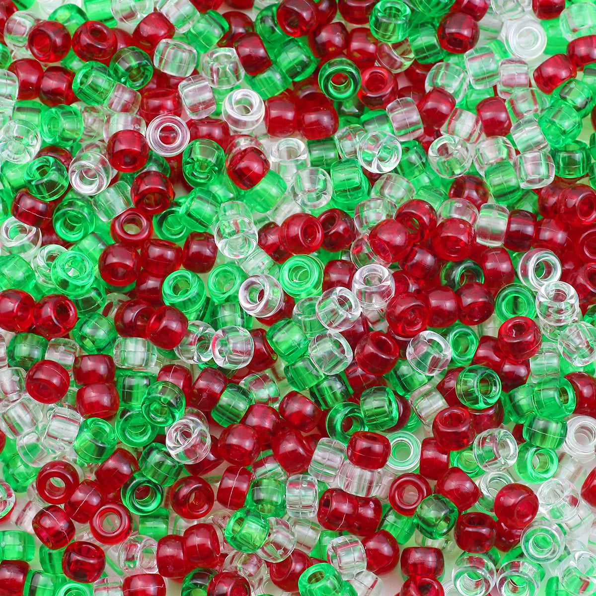 100/200/400pcs 6x9mm Solid Color Large Hole Pony Beads DIY Jewelry Making For Friendship Bracelets & Hair Braids Craft Suppli