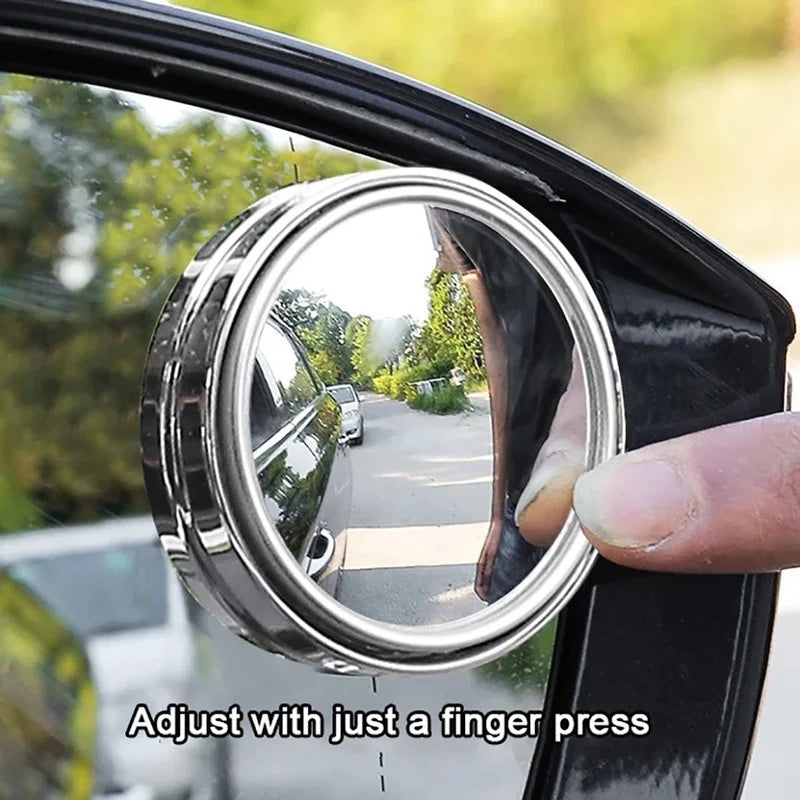 2Pcs 360 Degree Adjustable Blind Spot Mirror Car Auxiliary Rearview Convex Mirror Round Frame Wide Angle Mirrors for Car Reve
