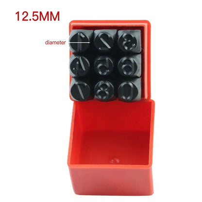 2/2.5/3/4/5/6mm Number Stamp Alloy Steel Stamp Kit With Storage Box Punch Metal Leather Craft DIY Jewelry Gold Silver LOGO St