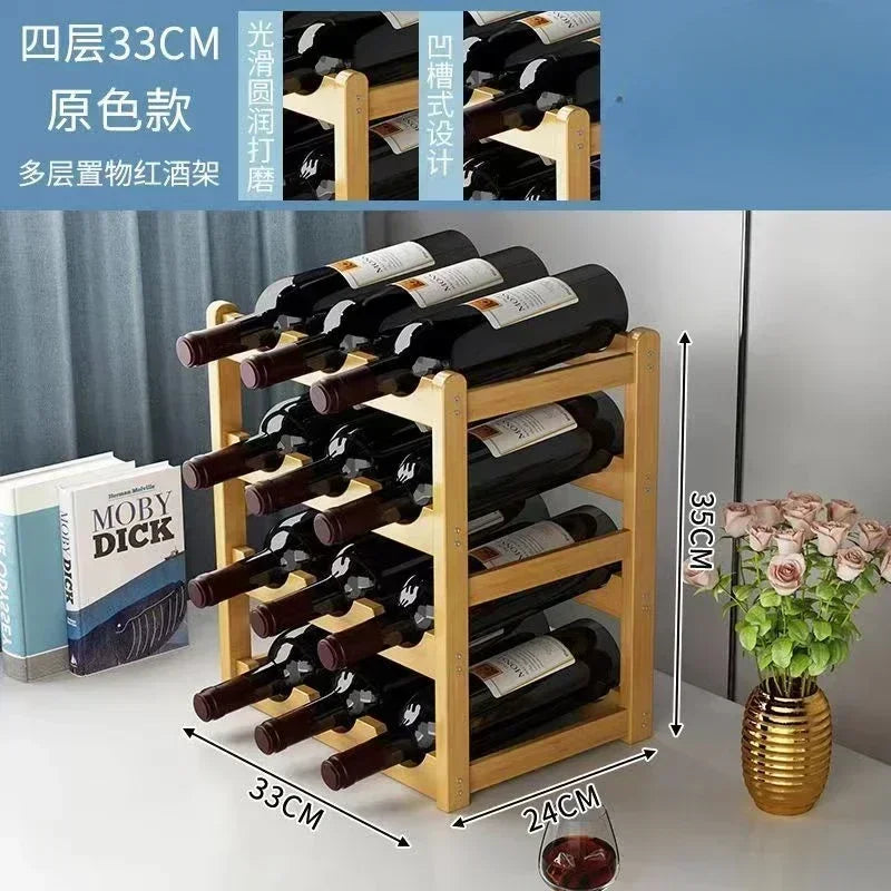 Red WineRack Decoration Household Grid Wine Display Rack Table Creative WineBottle rack Simple wine Cabinet Assemble StorageR