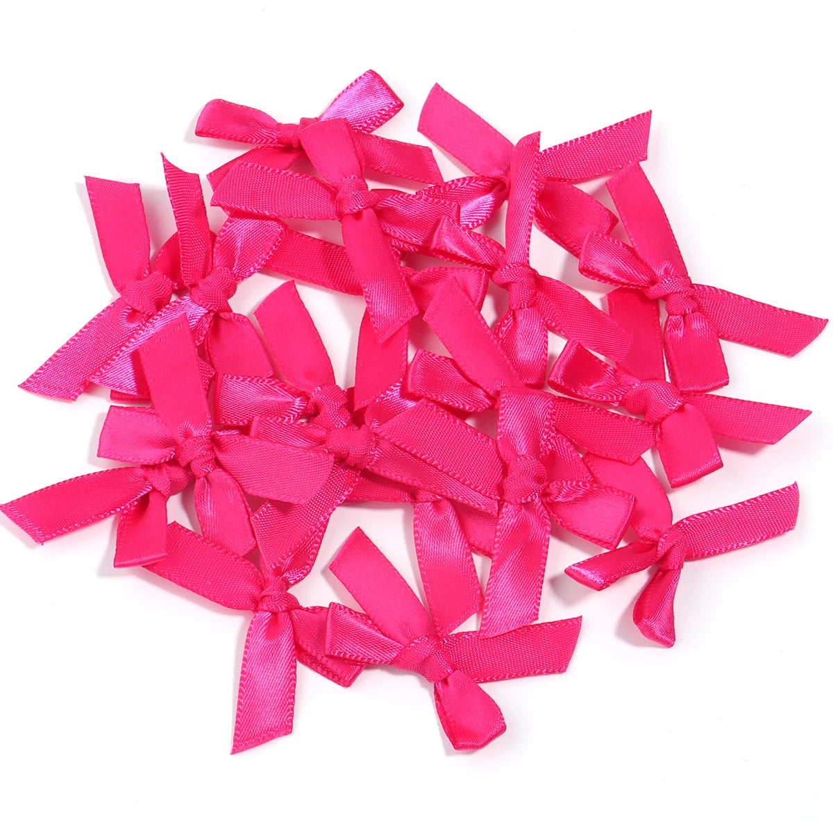 50 Pcs/Lot 4*3.5cm Fresh Pink Ribbon Bows Small Size Satin Ribbon Bow Flower Craft Decoration Handwork DIY Party Decoration -