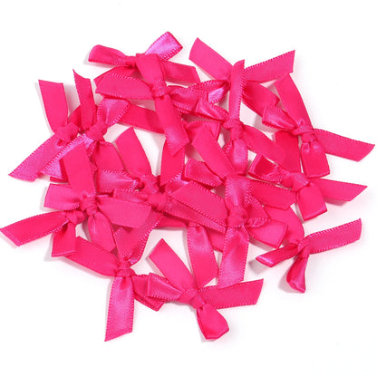 50 Pcs/Lot 4*3.5cm Fresh Pink Ribbon Bows Small Size Satin Ribbon Bow Flower Craft Decoration Handwork DIY Party Decoration -