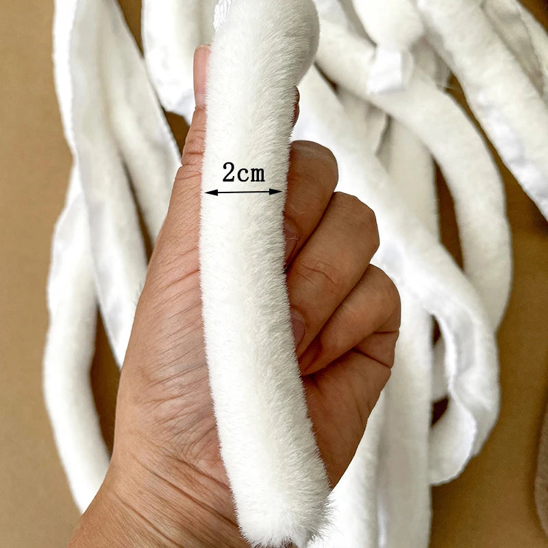 1m Faux Fur Ribbon Tapes DIY Apparel Sewing Fluffy Trim Fabric Sewing Stage Costume Plush Artificial Fur Stripe Decoration - 