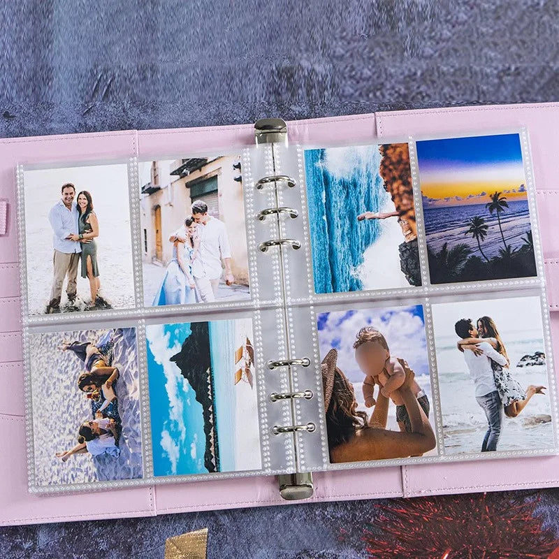 Kpop Photocard Binder with 25 pages 4-Pocket Card Collector Album with 200 Card Slots PU Leather Cover Organizing Cards