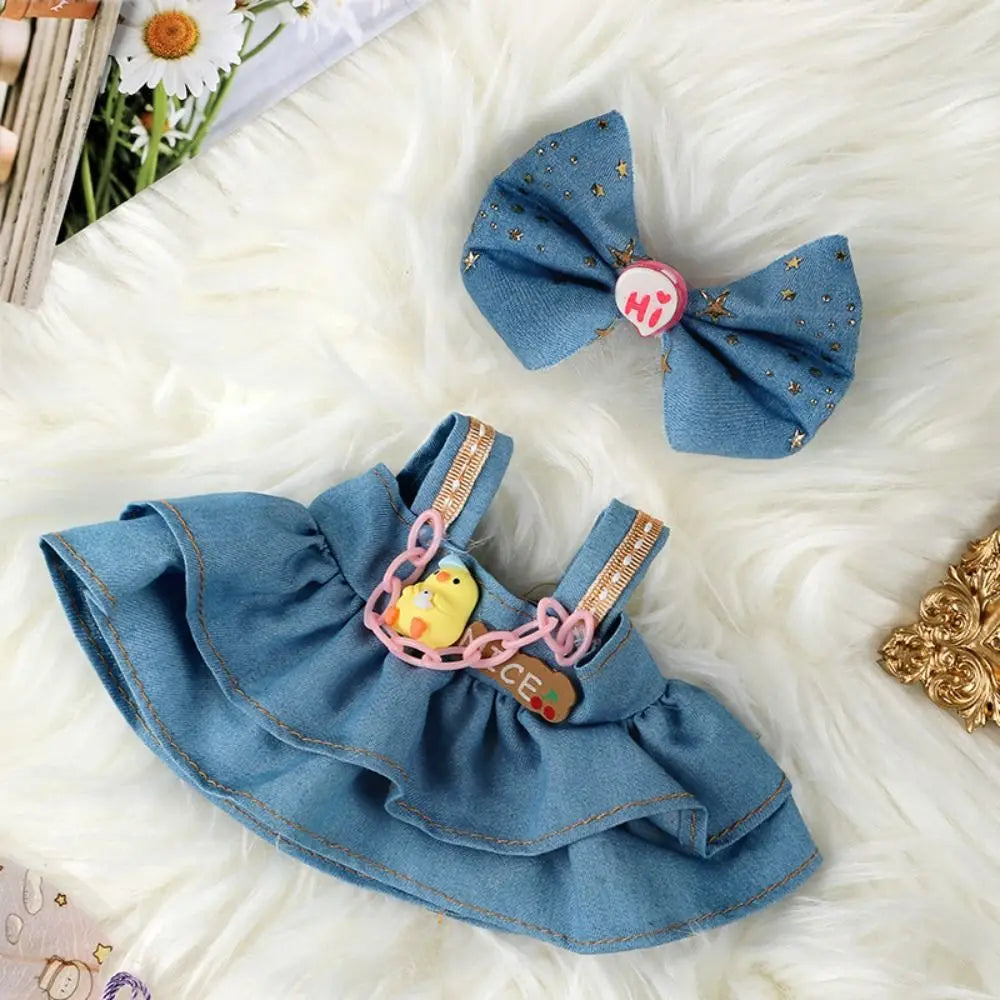 20cm Cotton Doll Clothes With Headwear Bow Headband Accessories Plush Dolls Dresses Skirt Decoration for EXO Idol Doll Access