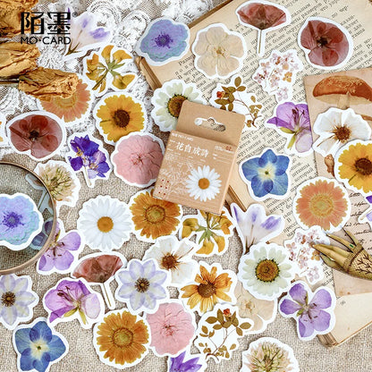 45 Pcs Vintage Plants Stamp Mini Paper Stickers for DIY Diary Scrapbooking Kawaii Stationery Seal Sticker Decoration - 11