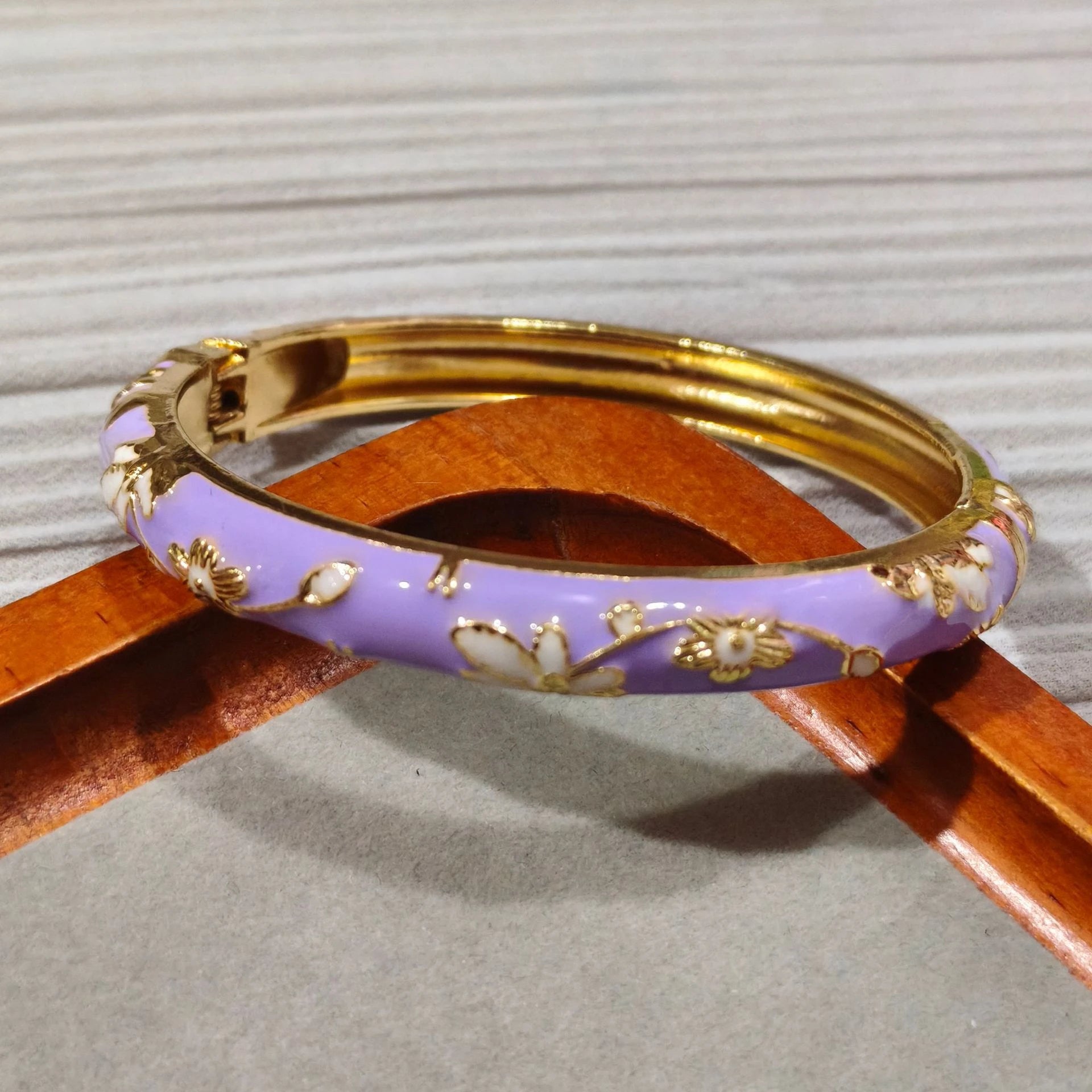 Enamel Chinese Cloisonne Bracelet Double Bangle Traditional Peony Filigree Flower Bangle Ethnic Vintage Women's Hand Bracelet