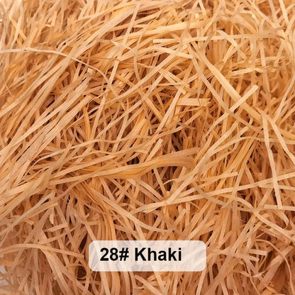 100-20g Multicolored Raffia Paper Shreds & Strands Shredded Crinkle Confetti For DIY Gift Box Wrapping & Basket Filling - Kha