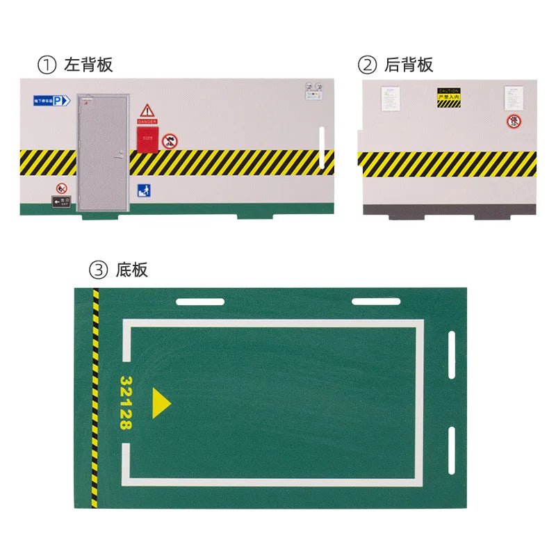 Diorama 1 32 Model Parking Space Diecast Car Miniature Cars Alloy Model PVC Board Scene Garage Background Wall DIY Ornament