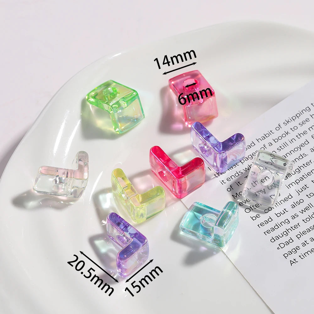 5pcs/lot Multicolour Random Letter Beads Acrylic Transparent Alphabet Bead For Jewelry Making DIY Necklace Keychain Accessori
