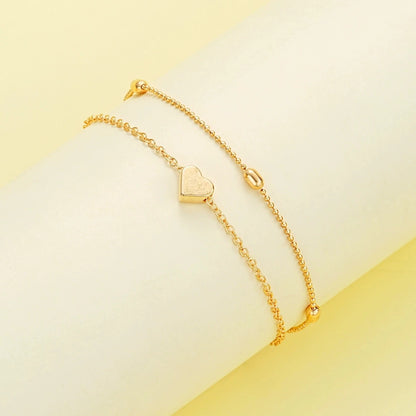 Fashion Imitation Pearl Heart Jewelry Set For Women Gold Silver Color Round Beads Necklace Bracelet Set Daily Wear Accessorie