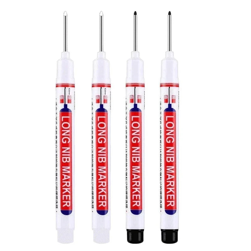 4Pcs/Set 20mm Deep Hole Long Nib Head Markers For Metal Perforating Pen Waterproof Bathroom Woodworking Decoration Multi-Purp