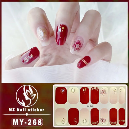 Nail Sticker Full Cover Waterproof Nail Art Manicure Decoration Sweet DIY Nail Decail Rhinestones Self Adhesive Manicure INS 
