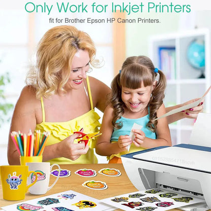 100% Transparent Printable Vinyl Sticker Paper A4 Vinyl Printing Paper for Inkjet Printer DIY Label Sticker Self Adhesive Pap