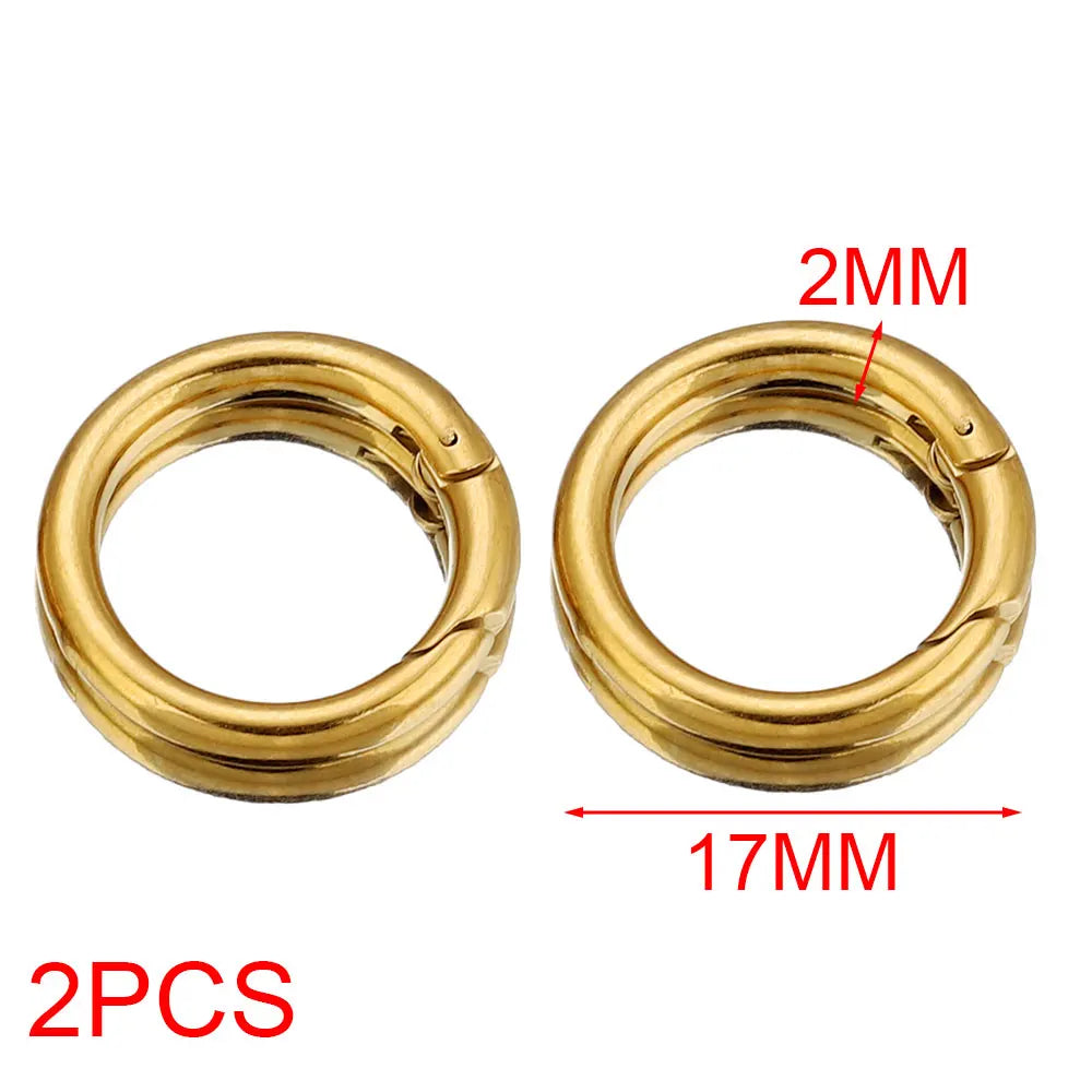 2pcs Stainless Steel Clasps Geometry Heart Round Ring Lobster Clasp Hooks Connectors Necklace for DIY Jewelry Making Supplies