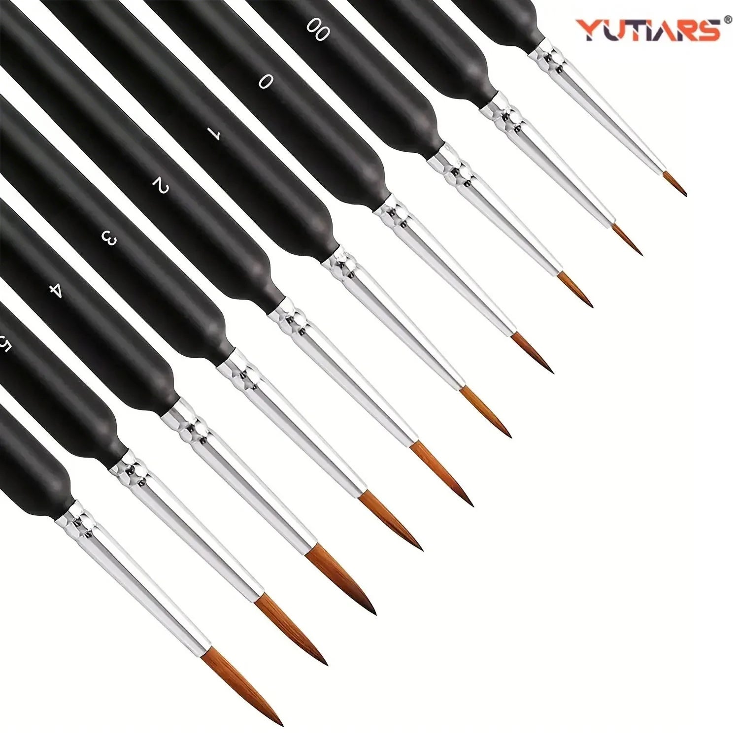 10/11pcs Miniature Paint Brushes, Detail Tip Paint Brushes Set With Ergonomic Handle - Suitable For Acrylic Painting, Oil, Wa
