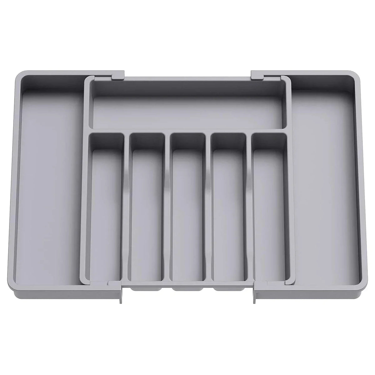 UpgradedAdjustable Cutlery Drawer Organizer Plastic Divided Storage Tray Space Saving Holder for Kitchen Knives Spoons Tablew