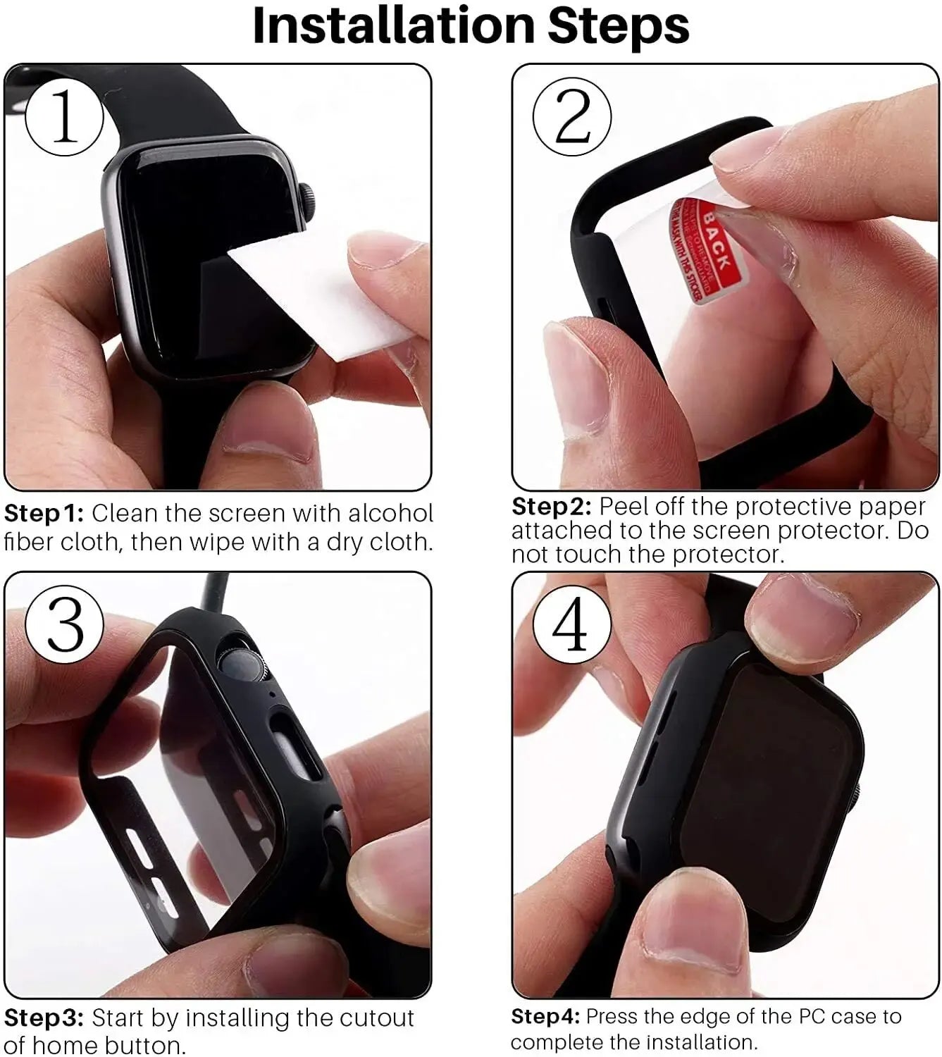 Glass+Cover For Apple Watch case 46mm 44mm 40mm 45mm 41mm 42mm 38mm Screen Protector iwatch series 10 9 8 7 6 5 3 SE Accessor