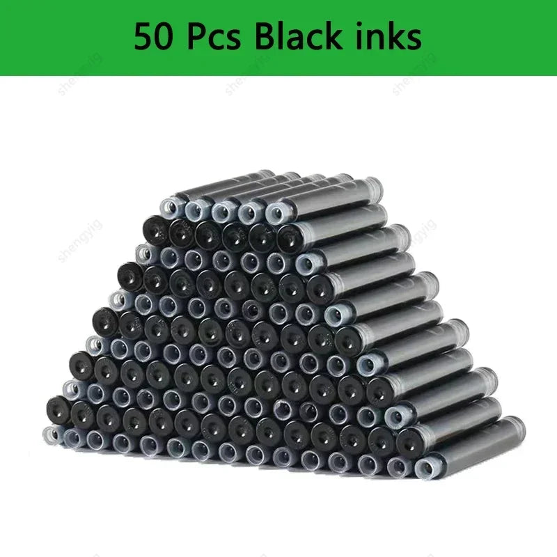53Pcs Fountain Pen Replaceable Ink Set Black/Blue/Red ink EF School Pens Office Supplies Stationery for Writing Calligraphy P
