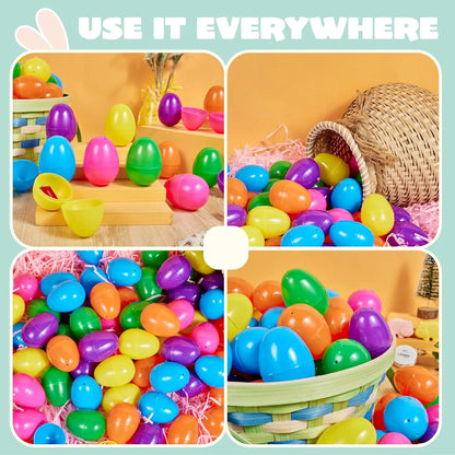 30pcs Easter Eggs Empty Plastic Eggs Fillable Colorful Bright Eggshell Bulks for Easter Hunt Filling Treats Party Favor