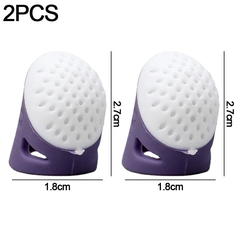 Sewing Thimbles Anti-Slip Finger Covers Multifunctional Silicone Thimbles Finger Tips Protectors Household DIY Sewing Supplie