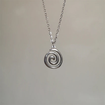 Vintage Spiral Vortex Pendant Hand-woven Leather Rope Necklace for Women Unisex Boho Pentagram Necklace Fashion 2023 Y2K Jewe
