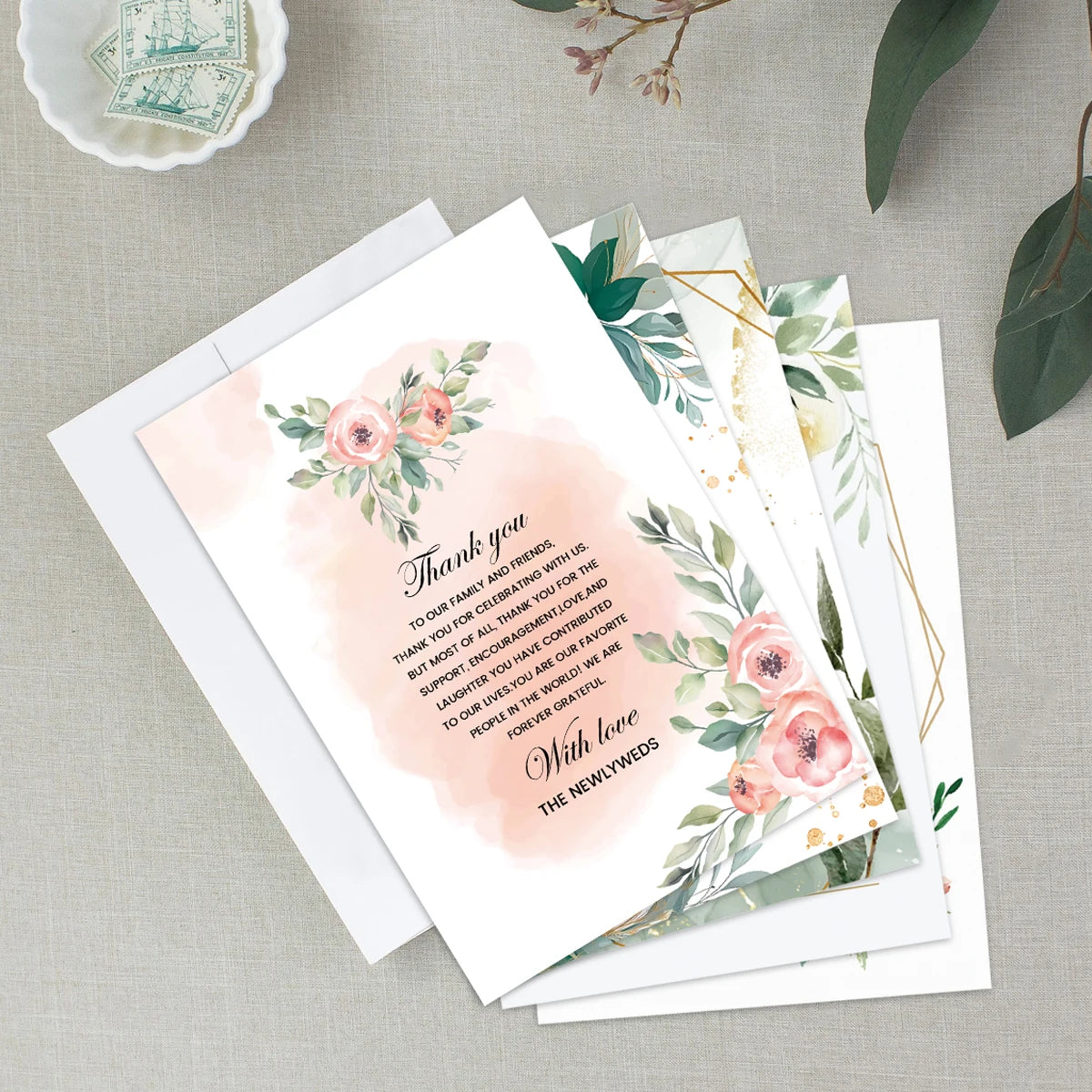 50pcs Custom Reception Message Cards,Personalized Image Own Design,Thank You Menu Table Cards,Unique Event Stationery,Invitat