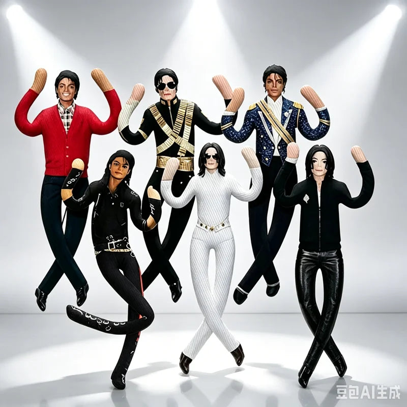 New Style Michael Jackson Cosplay Prop Doll Plush Stuffed Figure Dolls Room Decoration Abstract Joint Mobility Props Gift