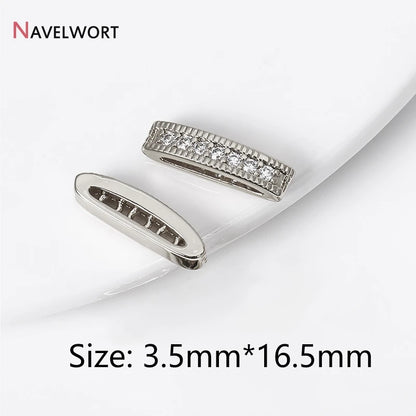 18K Gold Plated Brass Spacer Bars,Cuboid Rows Separator,Inlaid Zircon Accessories DIY Spacer Bars,Supplies For Jewelry