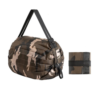 Foldable Storage Bag With Handle Portable Travel Camouflage Handbags Large Capacity Shopping Bag - Coffee camouflage