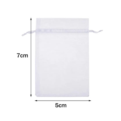 50pcs White Sheer Organza Bag Jewelry Gift Party Favor Bags with Drawstring for Wedding Christmas Small Jewelry Storage
