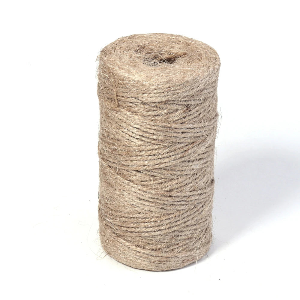100Meters Natural Jute Rope String Ribbon Crafts DIY Vintage Jute Cord Twine Thread Sewing Gift Party Wedding Home Decoration