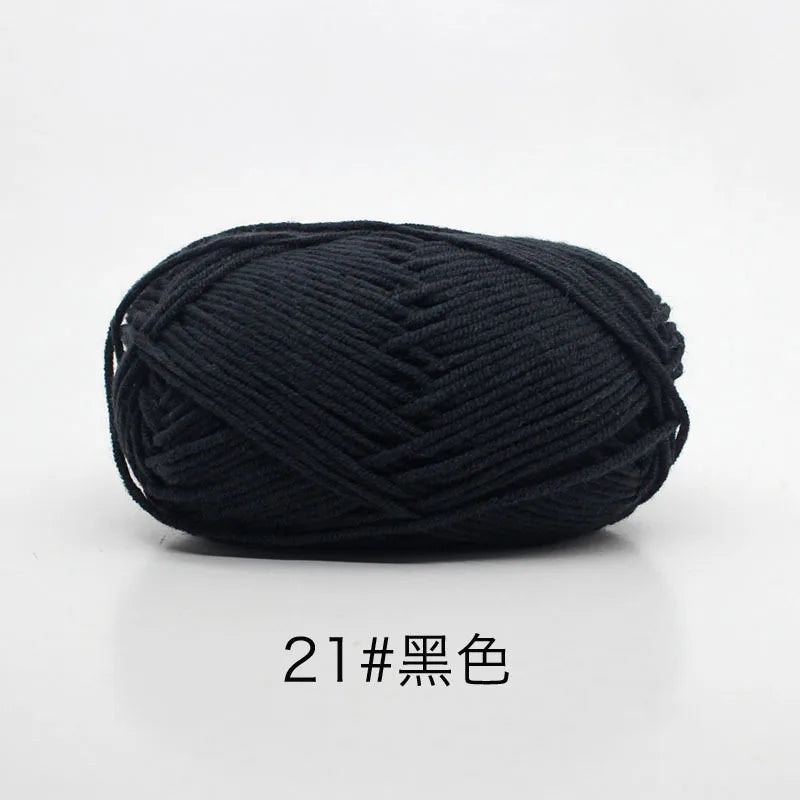 40-50g/Set 4ply Milk Cotton(80%) Knitting Yarn Needlework Dyed Lanas For Crochet Craft Sweater Hat Dolls At Low Price - 21