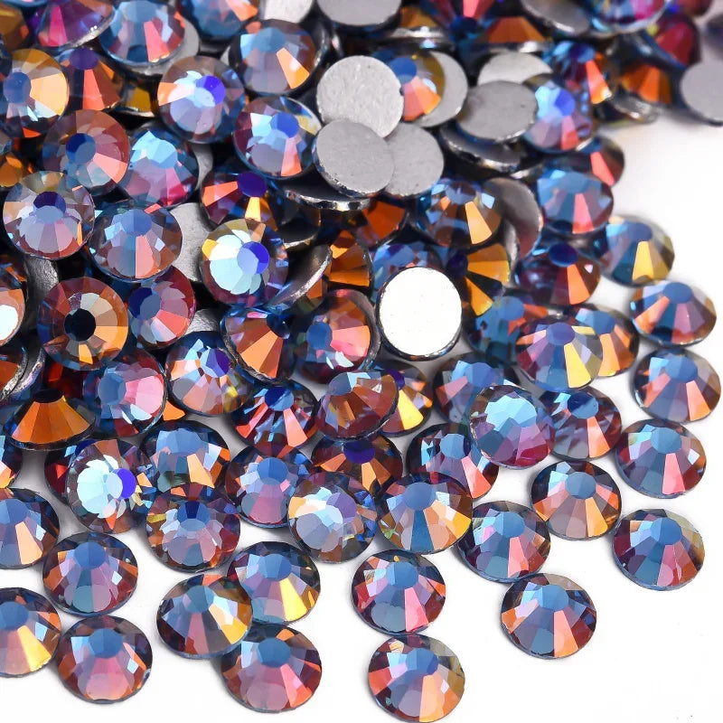 Billow Blue Series Non Hotfix Rhinestones SS6-SS30 Nail Charm Art Flatback Crystals Super Glitter Glass Strass for DIY Craft 