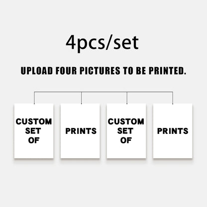 3/4/5pcs Custom Canvas Printing Personalized Photo Suitable for Family Life Pets Scenery Couple Weddings Home Decor Poster Gi