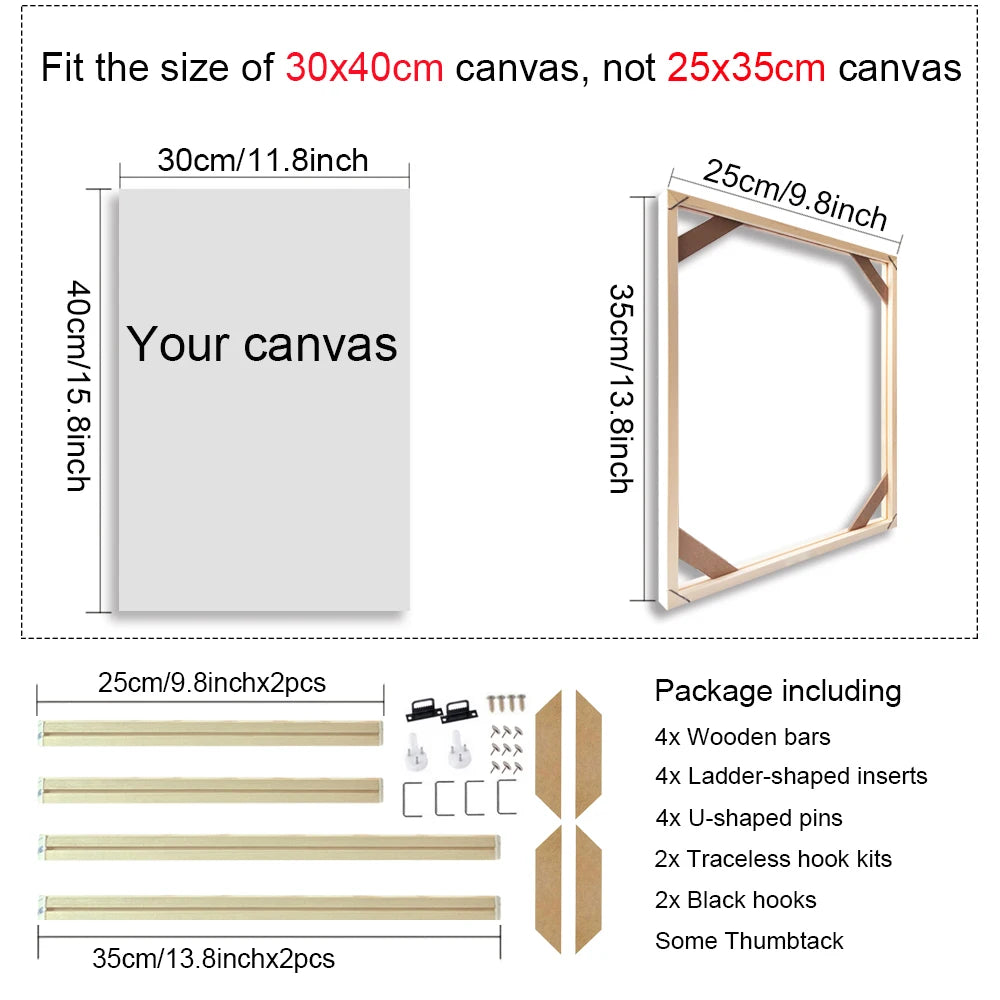40x60 50x70 40x50cm Canvas Frame Wooden Frames Wooden Photo Oil Painting Canvas Diamond Painting Frames Canvas Wood Wall Fram