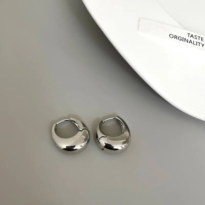 Luxury Full of Zircon Shiny Geometric Square Hoop Earrings for Women Temperament Gold Color Stainless Steel Korea Jewelry Gif