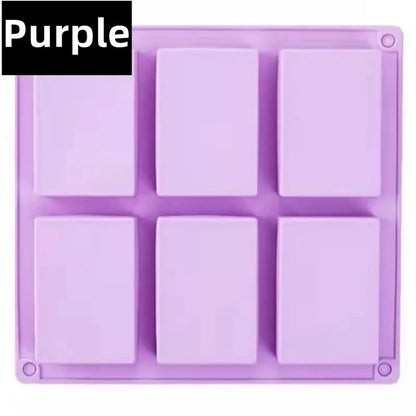 Newest 6 Grids Rectangle Silicone Soap Making Molds DIY Chocolate Mousse Cake Bakeware Ice Cream Mould Tools Birthday Gifts 2