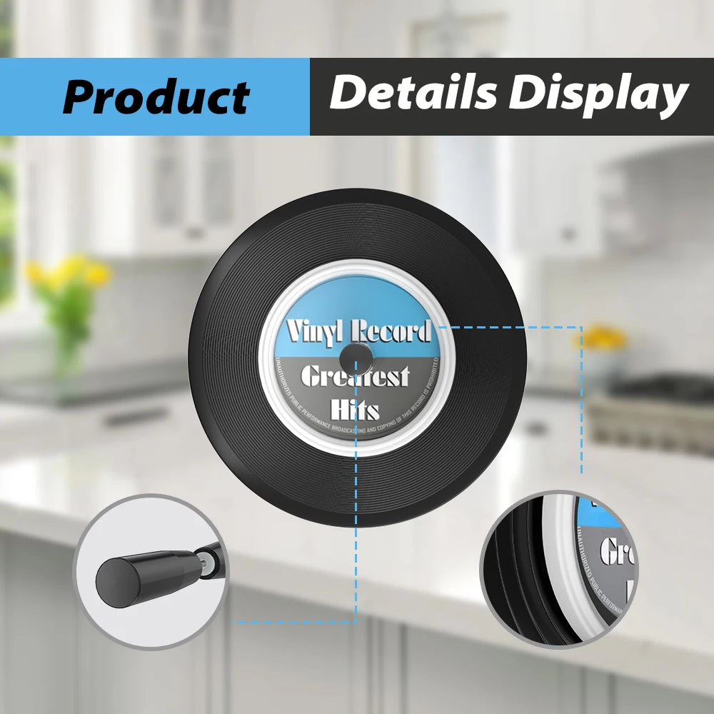 LP Vinyl Record Cleaner Clamp Vinyl Record Label Saver Protector Waterproof Clean Tool With Handle Use For 7-12 Inch EPs LPs