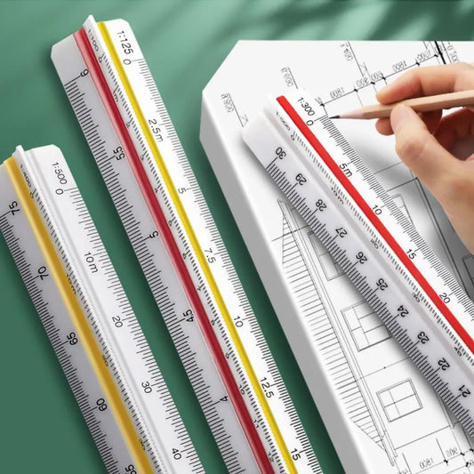 Three-edge scale triangle large-scale drawing indoor architectural drawing magnifying ruler parallel t-shaped garment design 