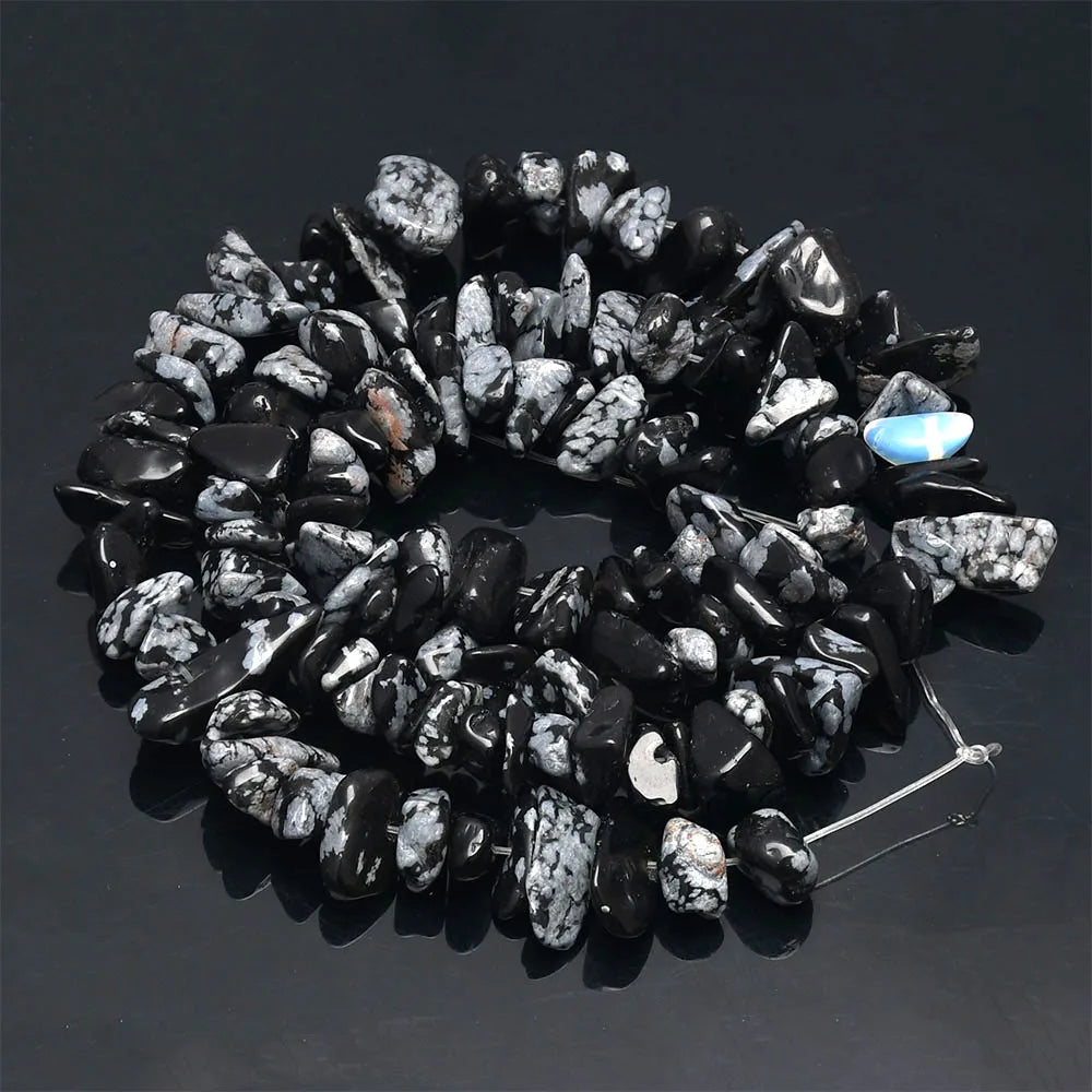 16 inch Natural Stone Beads Chips Beads 5-8mm Irregular Crystal Agate Gravel Beads Diy Bracelet For Jewelly HK058 - Snowflake