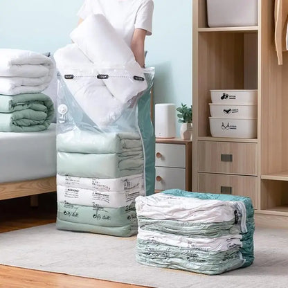 No Need Pump Vacuum Bags Large Plastic Storage Bags for Storing Clothes Blankets Compression Empty Bag Covers Travel Accessor