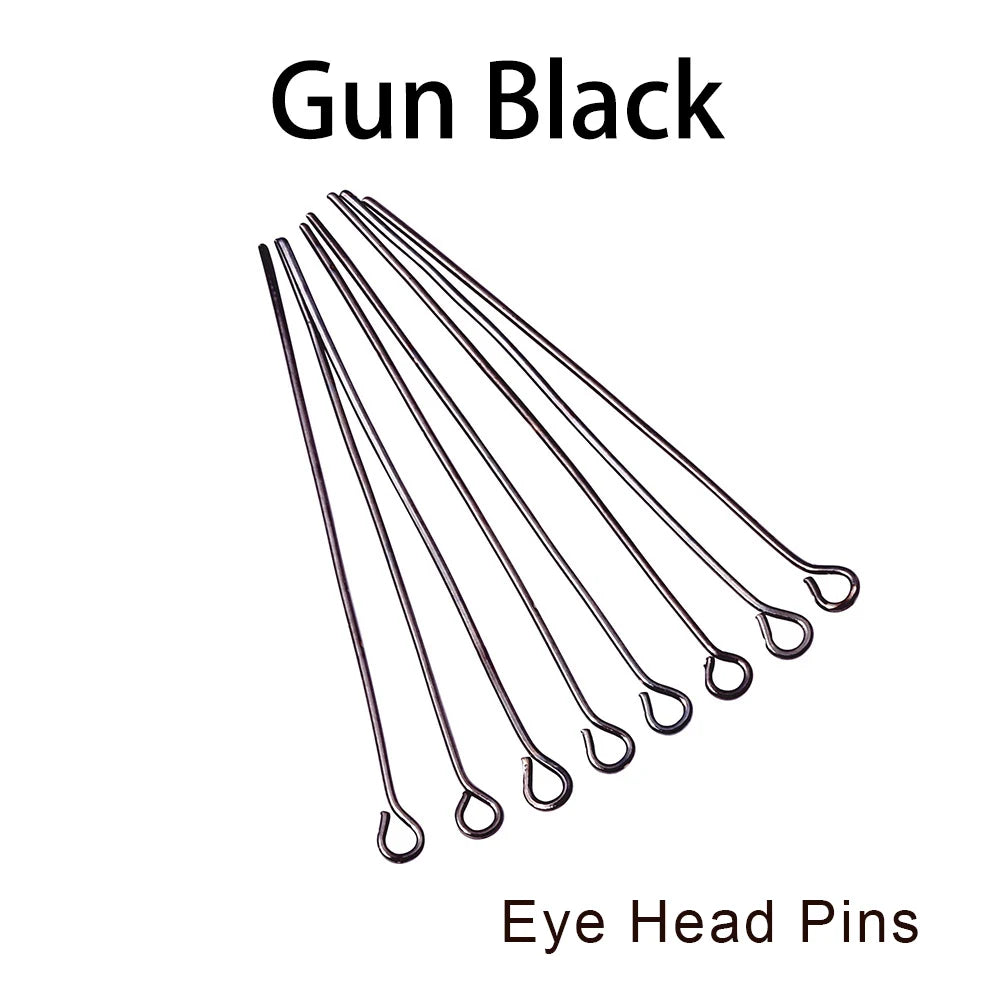 100-200Pcs/Lot 10-70mm Heads Eye Flat Head Pin Gold Plated Ball Head Pins for Jewelry Findings Making Accessories Supplies - 