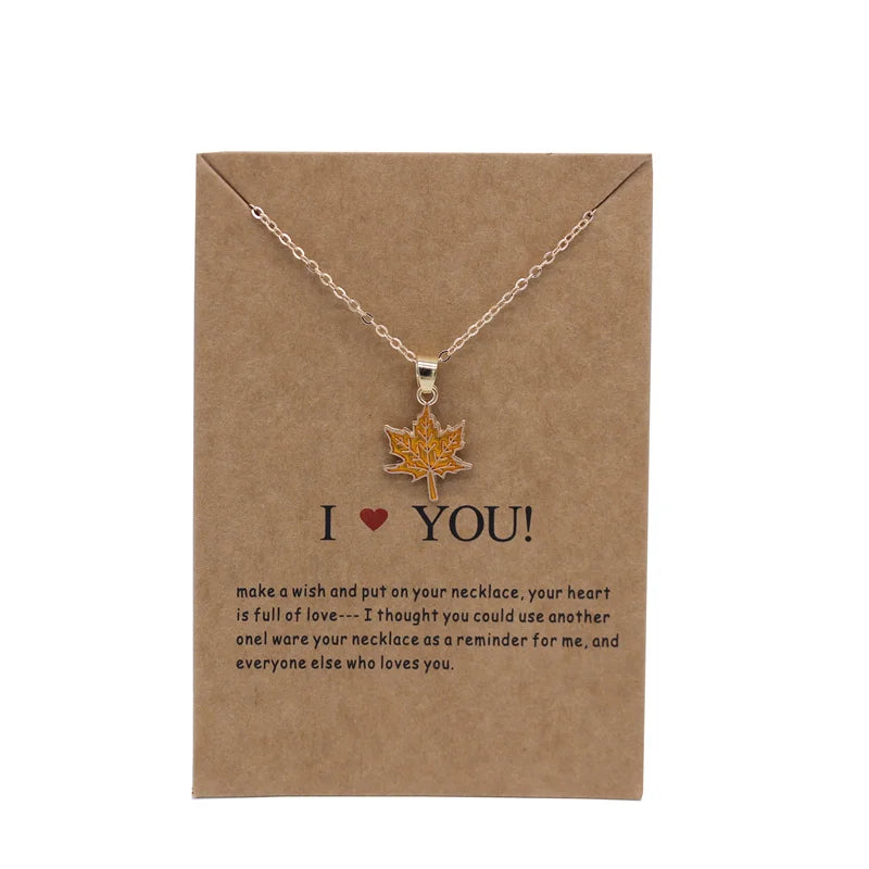 Trending Vintage Creative Maple Leaf Pendant Necklace For Women Choker Chunky Necklaces Couple Friendship Party Jewelry Gifts