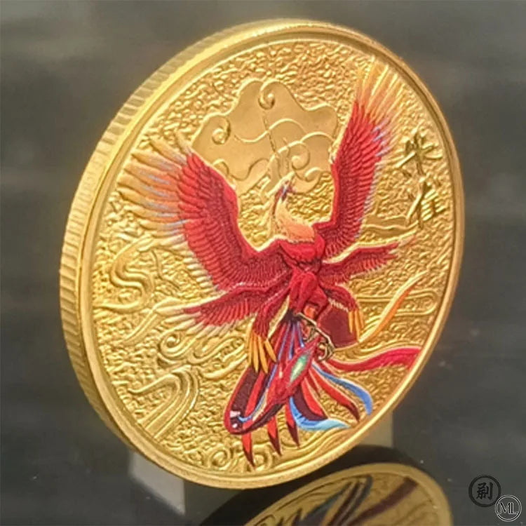 Chinese Mythical Beasts Coins Collectibles Dragon Coin Tiger Suzaku Zodiac Tai Chi Commemorative Medal Luck